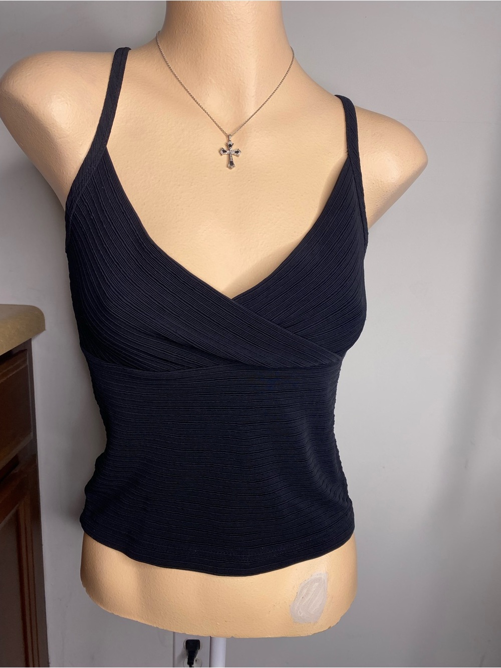 Jaipur Black Ribbed crossover Camisole